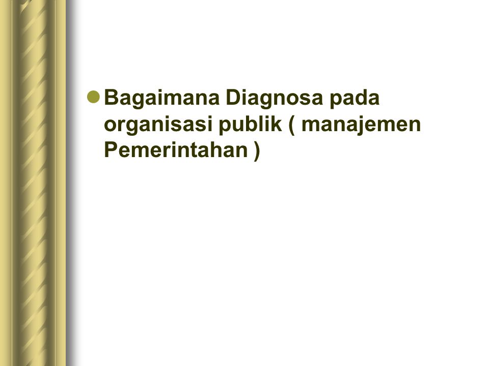 Bagaimana Diagnosa pada organisasi publik ( manajemen Pemerintahan )