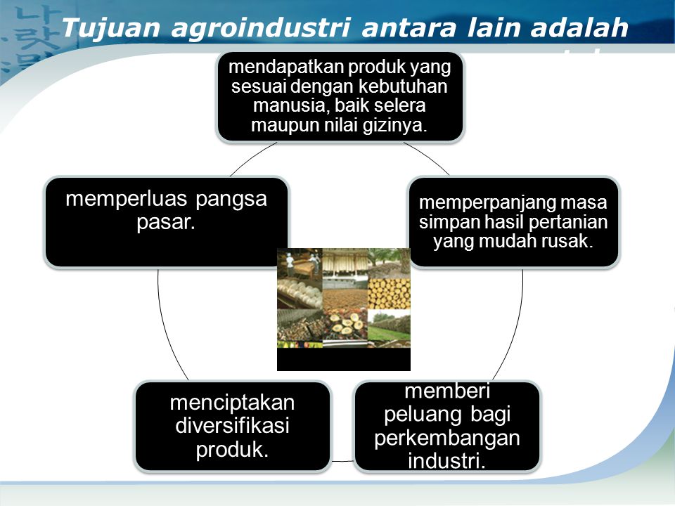 Tujuan agroindustri antara lain adalah untuk :