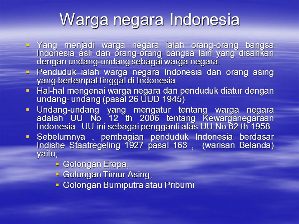 Warga negara Indonesia