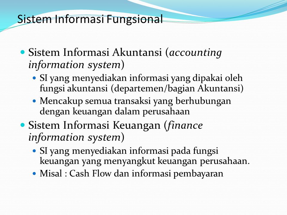 Sistem Informasi Fungsional