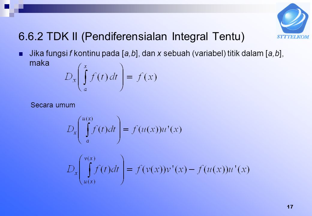 6.6.2 TDK II (Pendiferensialan Integral Tentu)