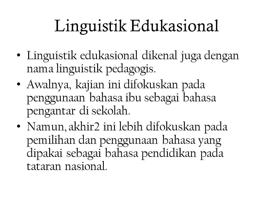 Linguistik Edukasional