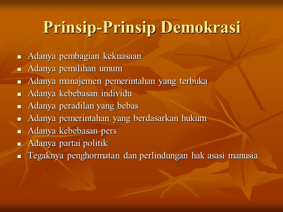 Prinsip-Prinsip Demokrasi