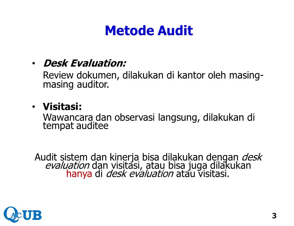 Metode Audit Desk Evaluation: