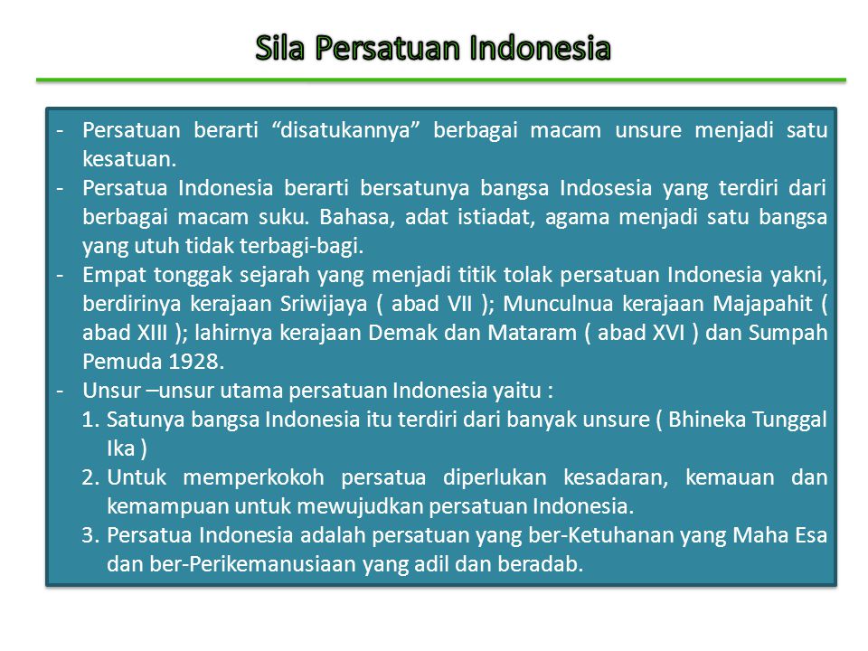 Sila Persatuan Indonesia