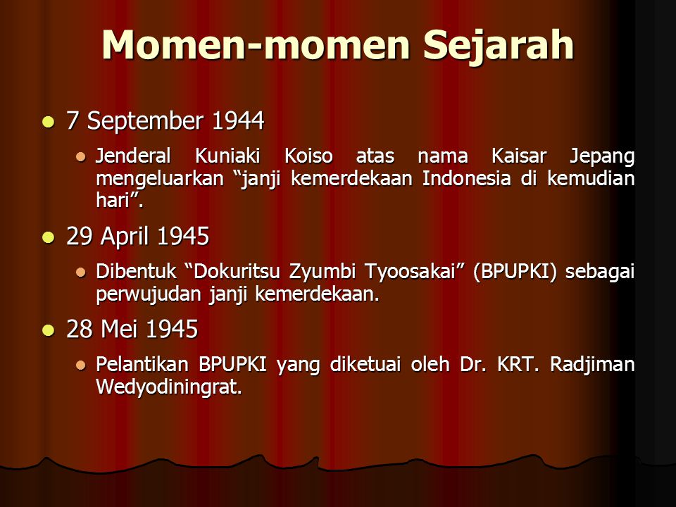 Momen-momen Sejarah 7 September April Mei 1945
