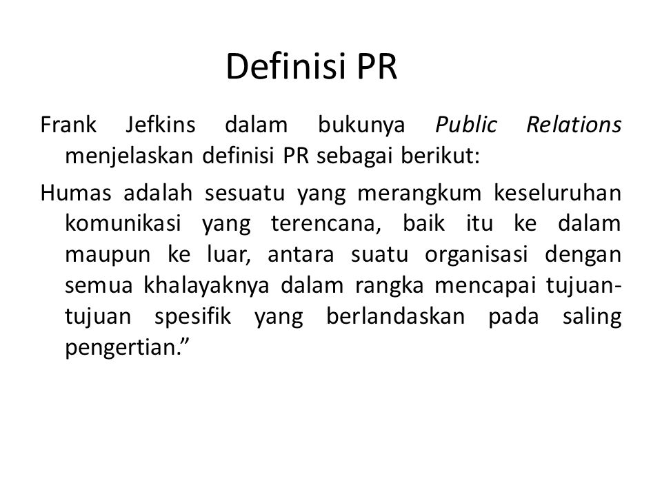 Definisi PR