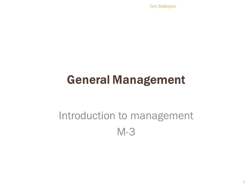 Introduction to management M-3