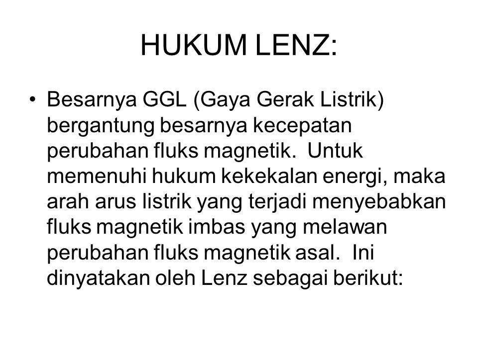 HUKUM LENZ: