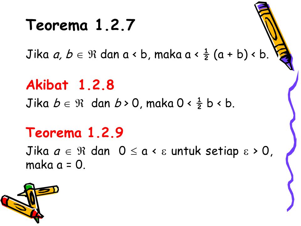 Teorema Akibat Teorema 1.2.9