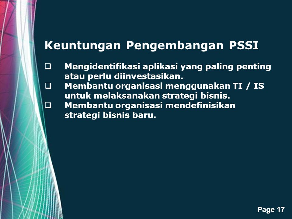 Keuntungan Pengembangan PSSI