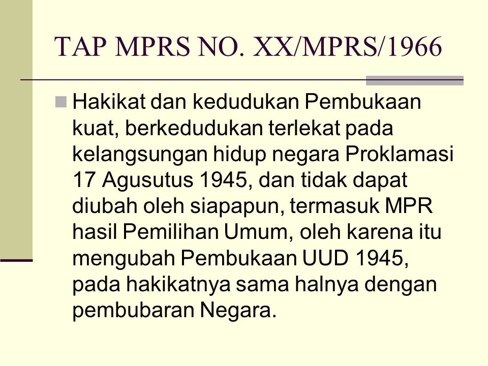 TAP MPRS NO. XX/MPRS/1966