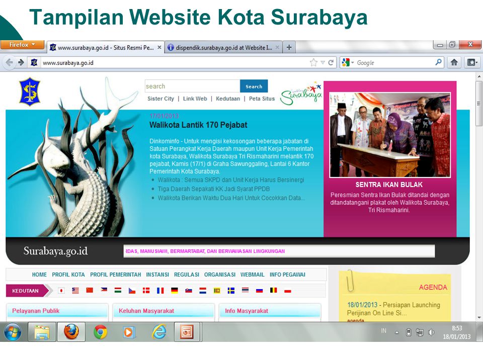 Tampilan Website Kota Surabaya