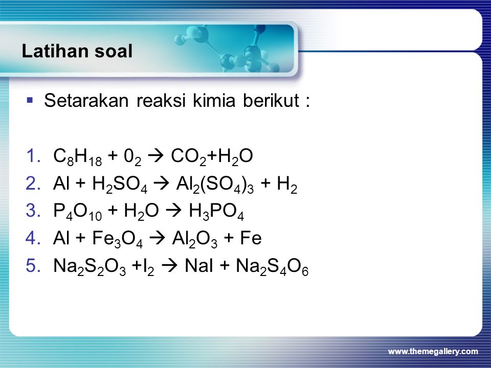 Setarakan reaksi kimia berikut : C8H  CO2+H2O