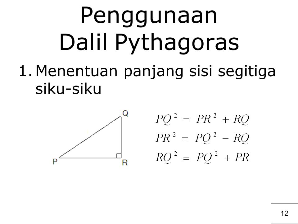 Penggunaan Dalil Pythagoras