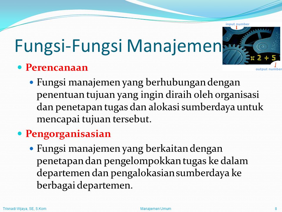 Fungsi-Fungsi Manajemen