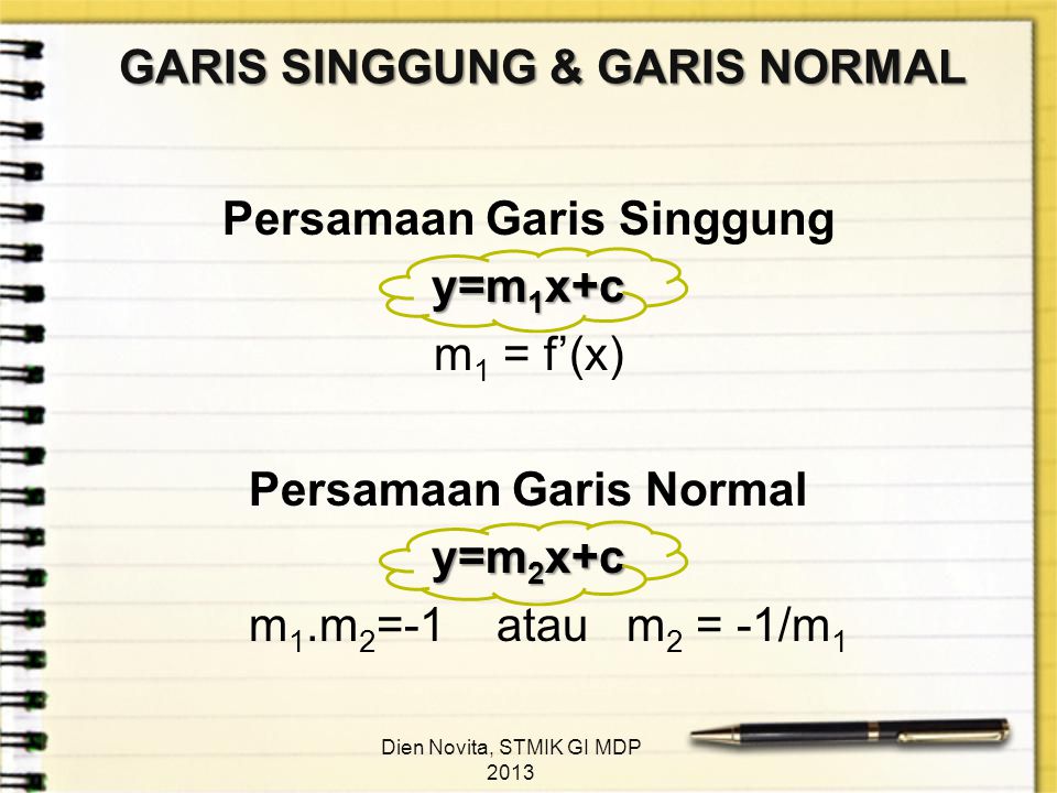 GARIS SINGGUNG & GARIS NORMAL