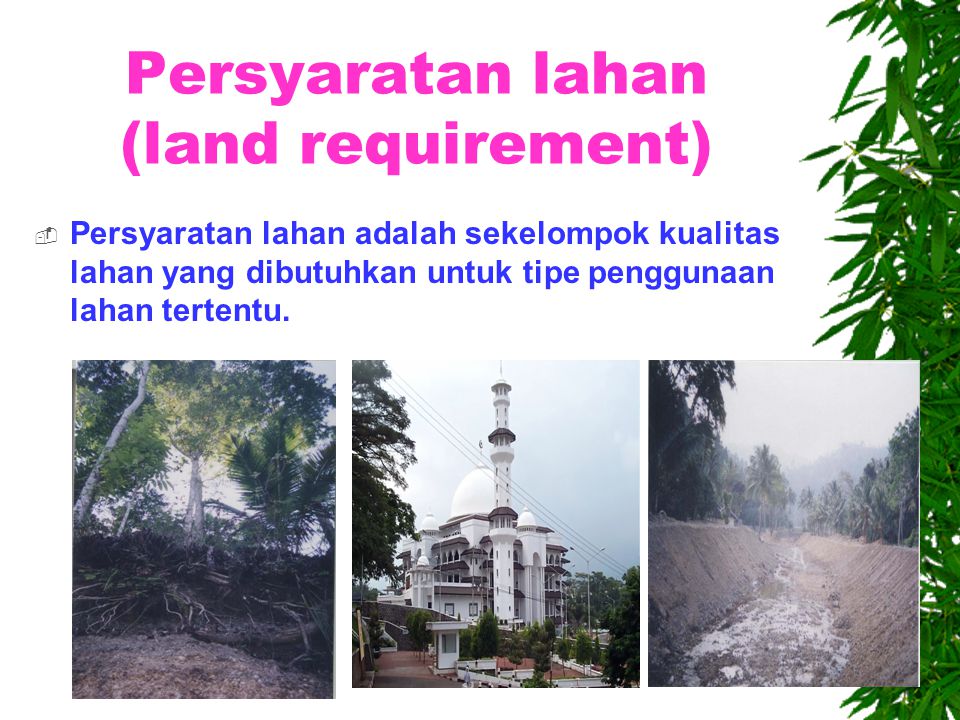Persyaratan lahan (land requirement)