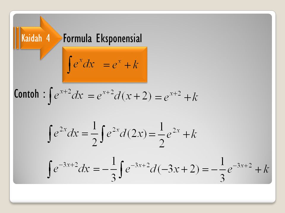 Kaidah 4 Formula Eksponensial Contoh :