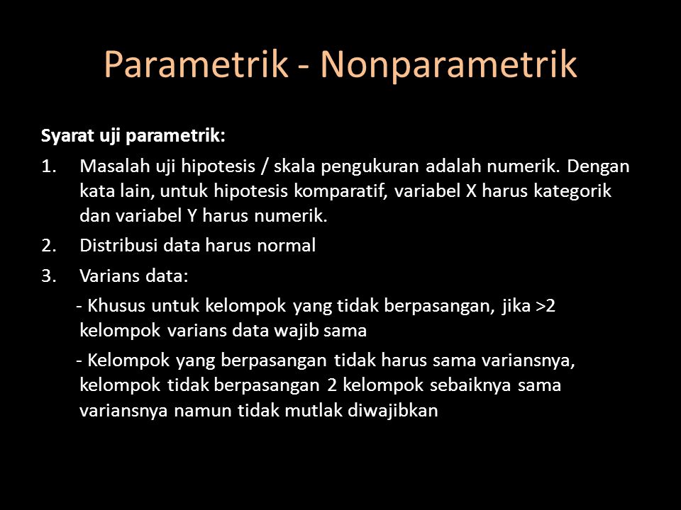 Parametrik - Nonparametrik