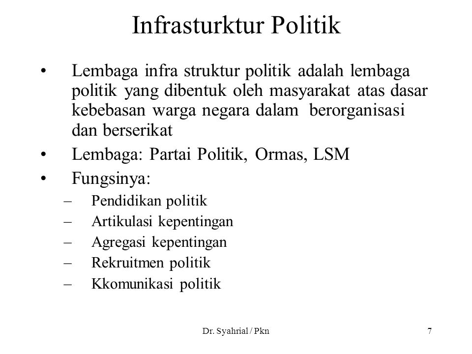 Infrasturktur Politik