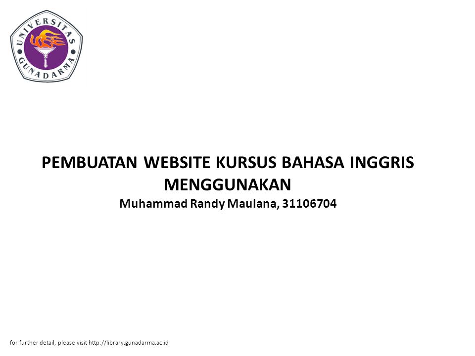 PEMBUATAN WEBSITE KURSUS BAHASA INGGRIS MENGGUNAKAN Muhammad Randy Maulana,