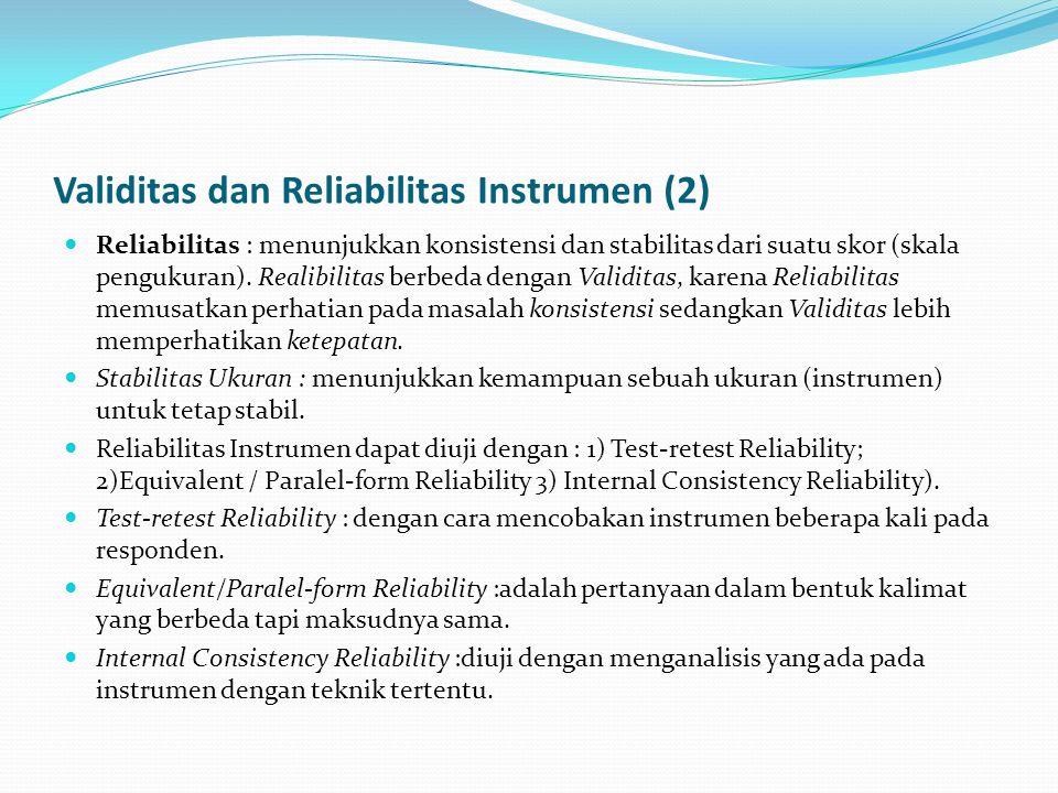 Validitas dan Reliabilitas Instrumen (2)