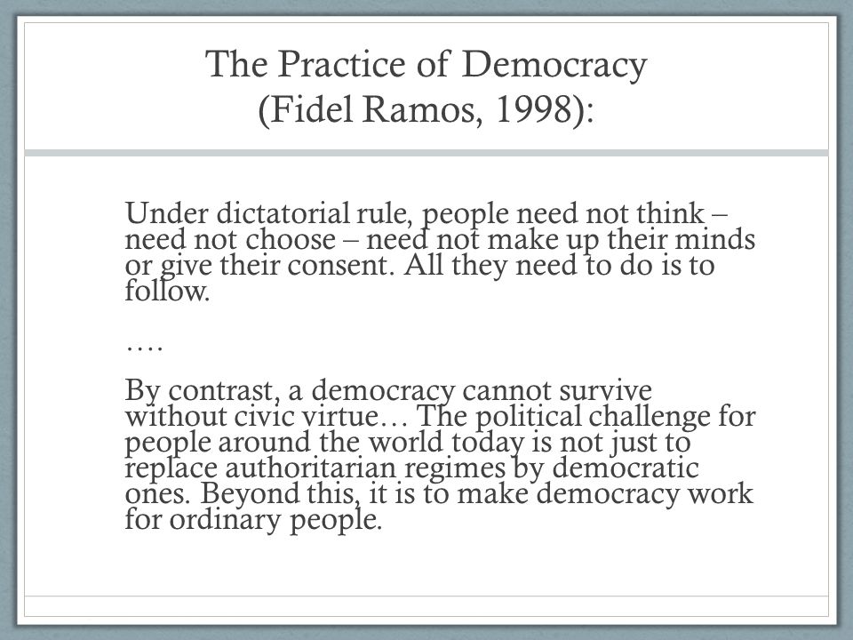 The Practice of Democracy (Fidel Ramos, 1998):