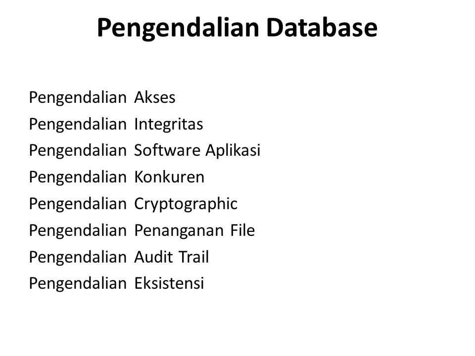 Pengendalian Database