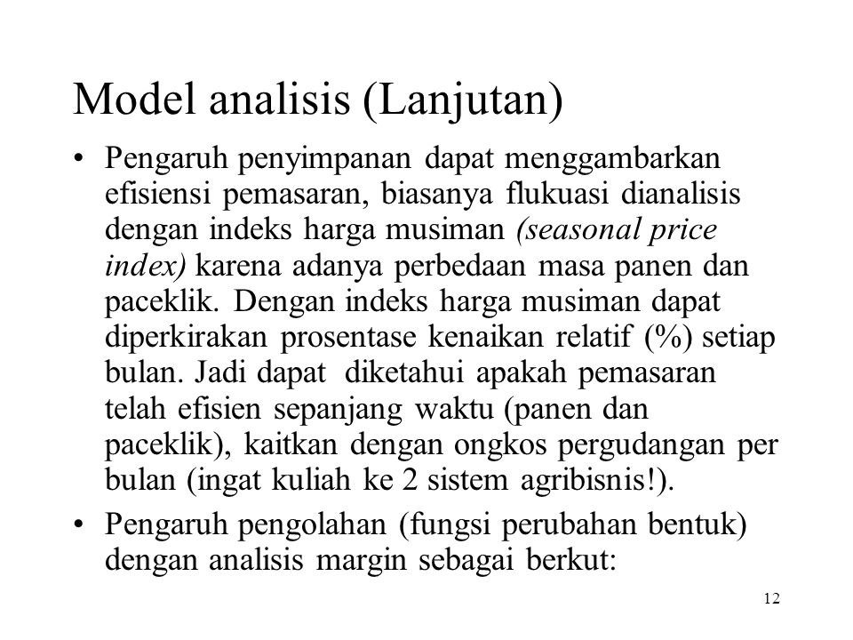 Model analisis (Lanjutan)