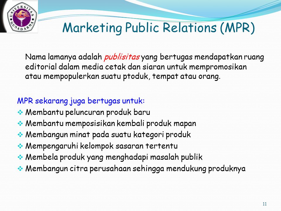 Marketing Public Relations (MPR)