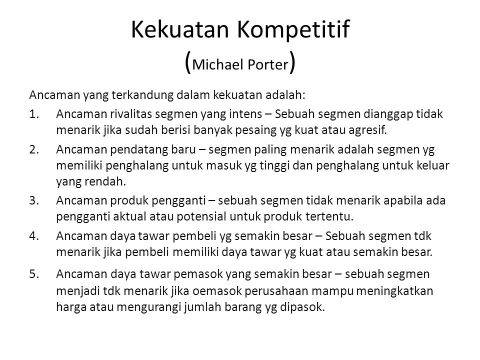 Kekuatan Kompetitif (Michael Porter)