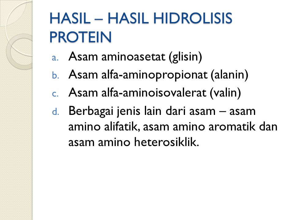 HASIL – HASIL HIDROLISIS PROTEIN