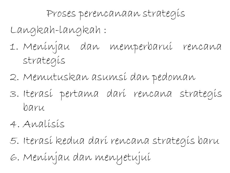 Proses perencanaan strategis