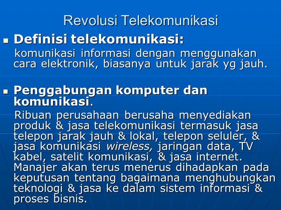 Revolusi Telekomunikasi