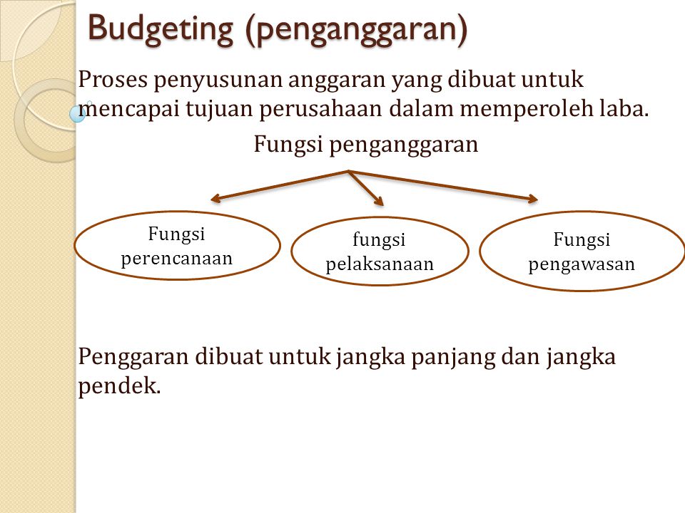 Budgeting (penganggaran)