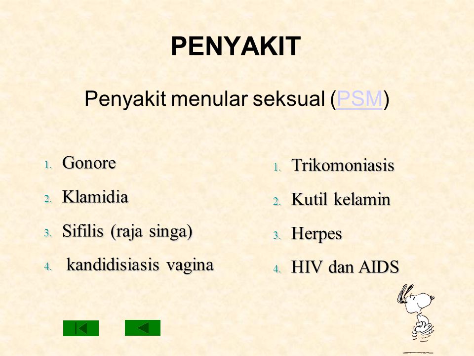 Penyakit menular seksual (PSM)