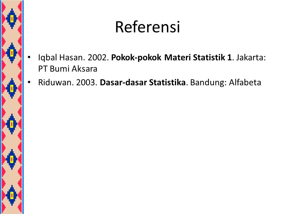 Referensi Iqbal Hasan Pokok-pokok Materi Statistik 1.
