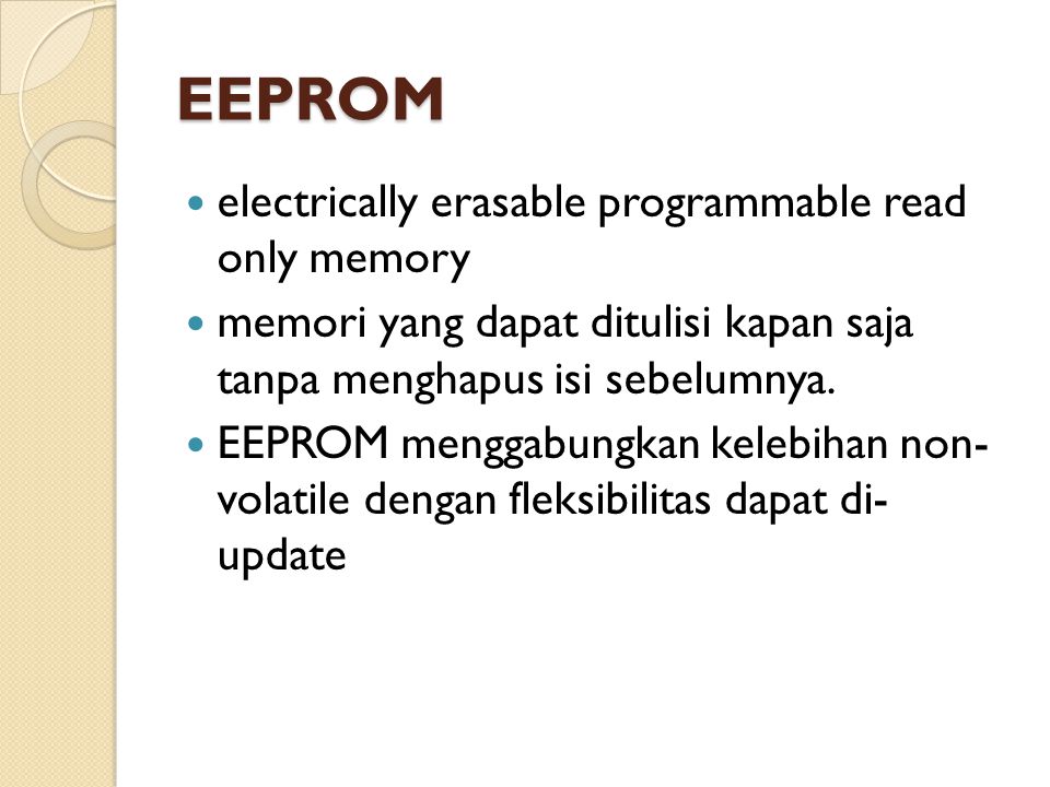 EEPROM electrically erasable programmable read only memory