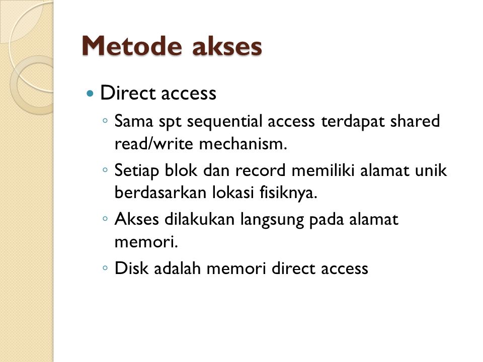 Metode akses Direct access