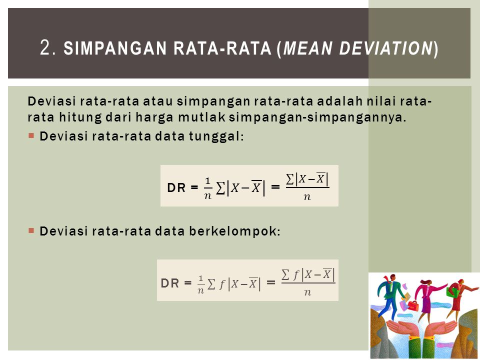 2. Simpangan Rata-rata (Mean Deviation)
