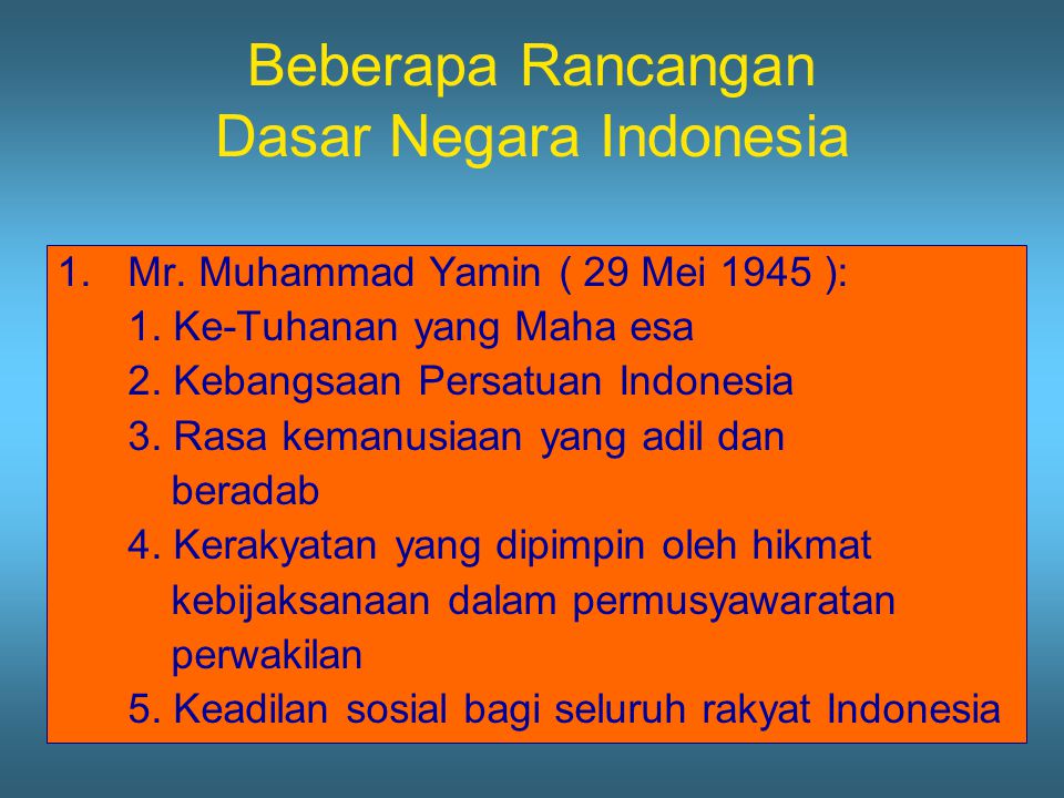 Beberapa Rancangan Dasar Negara Indonesia