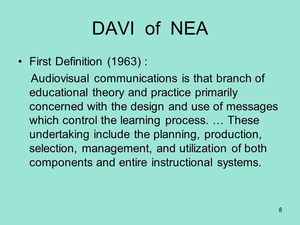 DAVI of NEA First Definition (1963) :
