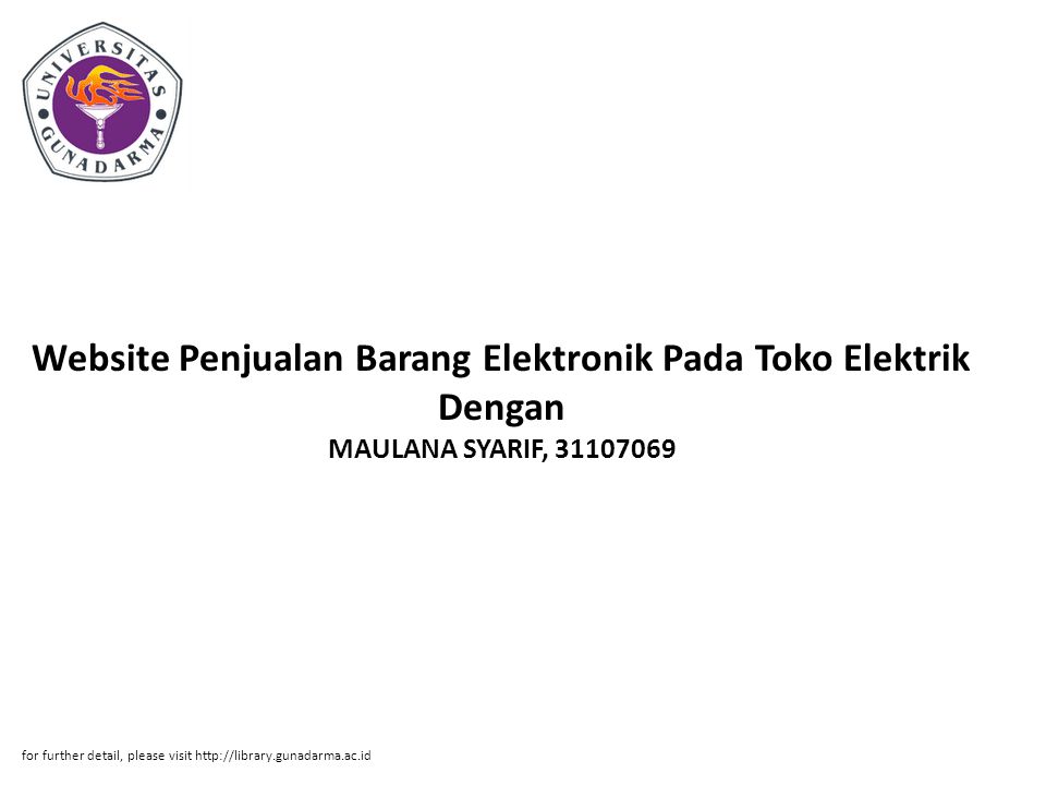 Website Penjualan Barang Elektronik Pada Toko Elektrik Dengan MAULANA SYARIF,