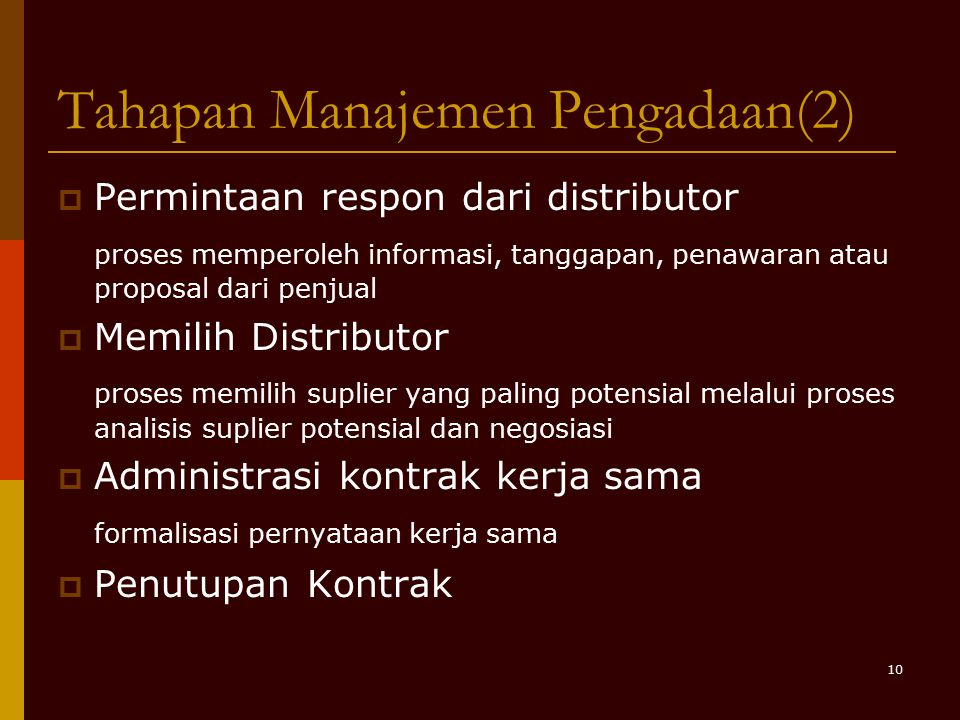 Tahapan Manajemen Pengadaan(2)