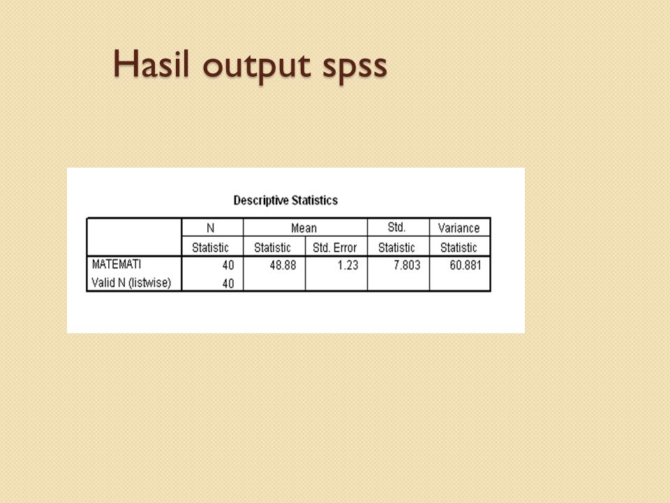 Hasil output spss