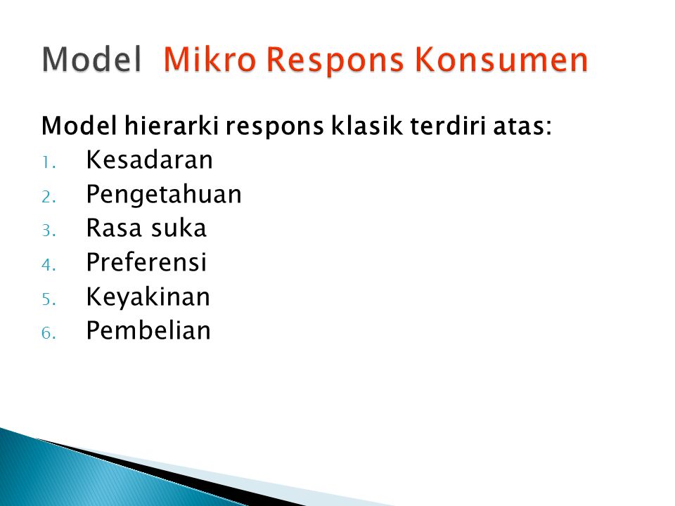 Model Mikro Respons Konsumen