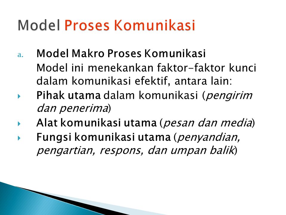 Model Proses Komunikasi