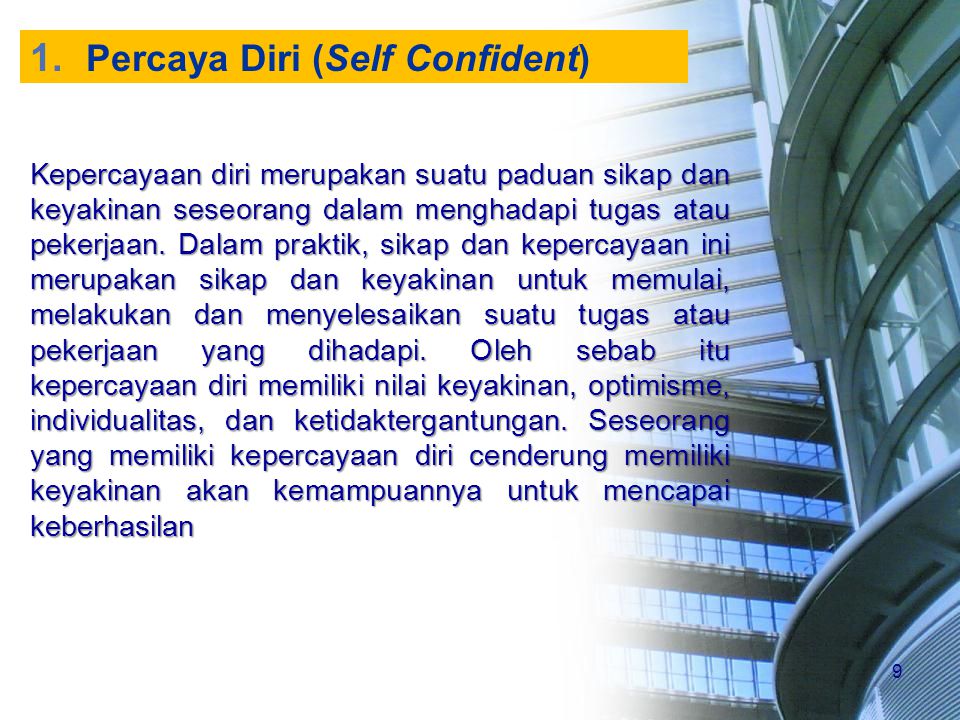 Percaya Diri (Self Confident)