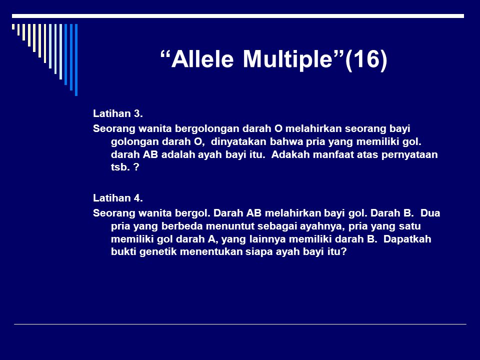 Allele Multiple (16) Latihan 3.